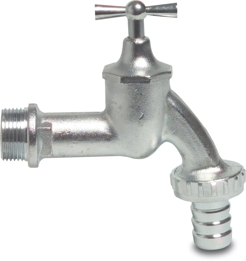 Profec Bibcock brass matt chrome plated 1/2" x 12 mm male thread x hose tail 8bar type F