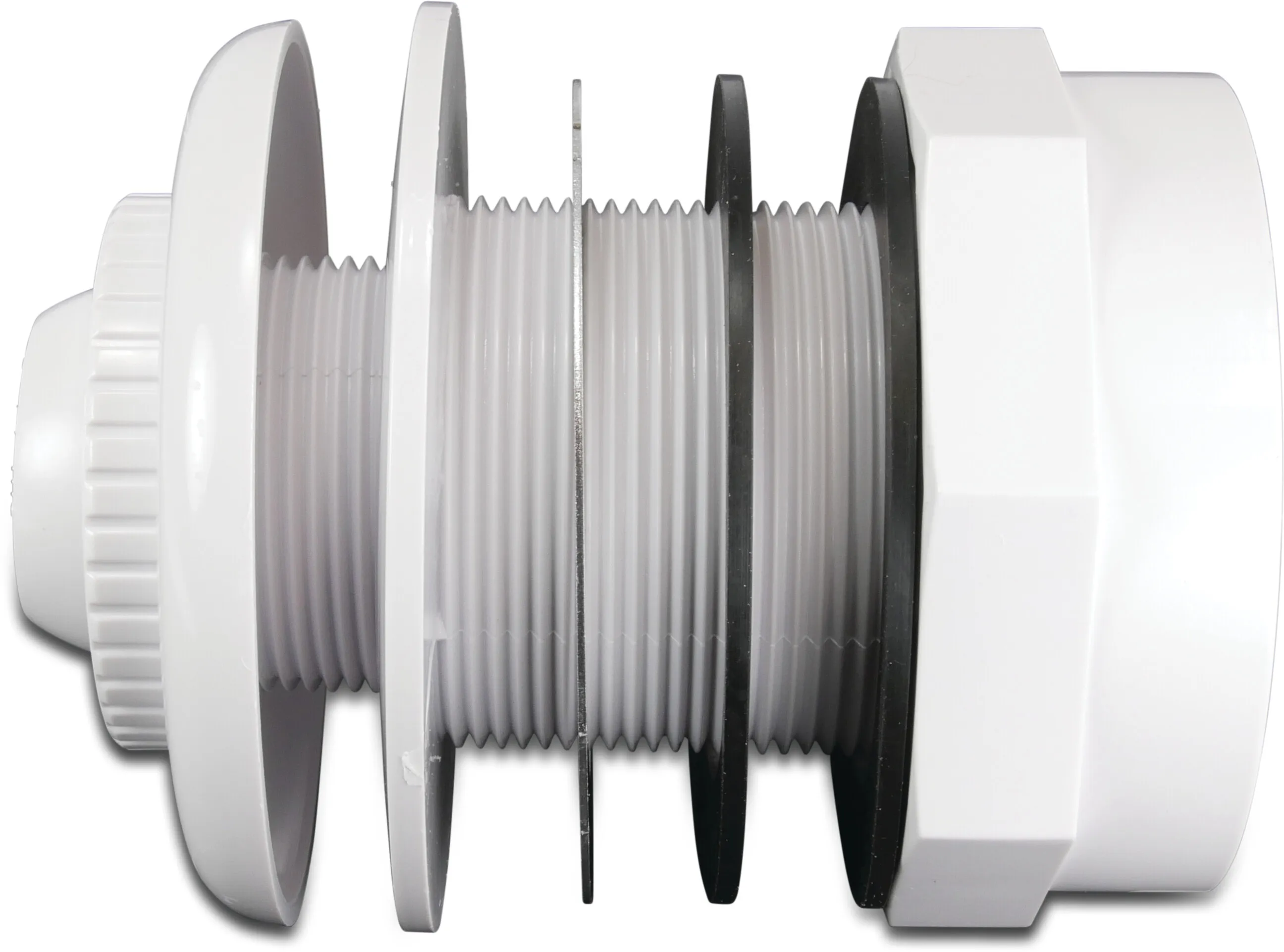Hayward Verstelbare inspuiter ABS 1 1/2" x 2" binnendraad x buitendraad wit 25 mm nozzle met borgmoer