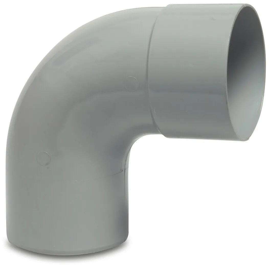 Bend 87° PVC-U glue socket x spigot grey