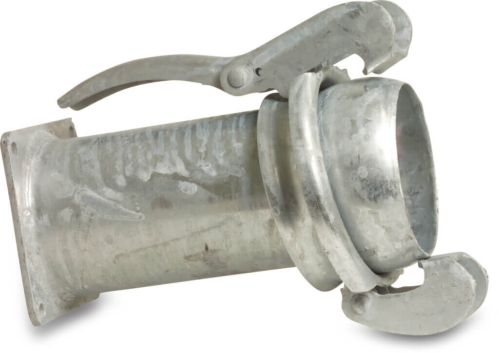 Lynkobling stål galvaniseret 159 mm x 6" han-del Bauer x firkantet flange type Bauer