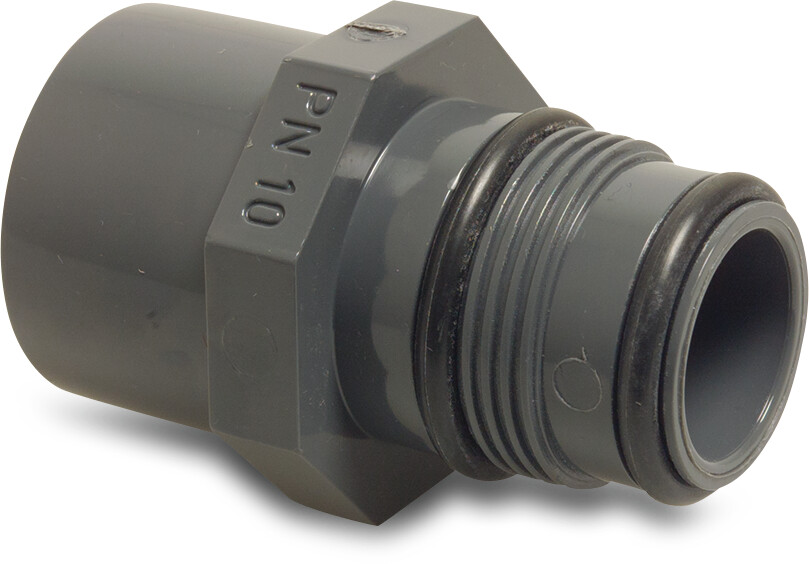 VDL Swing union adaptor PVC-U 32/40 mm x 32 mm glue socket/glue spigot x push-in 10bar grey