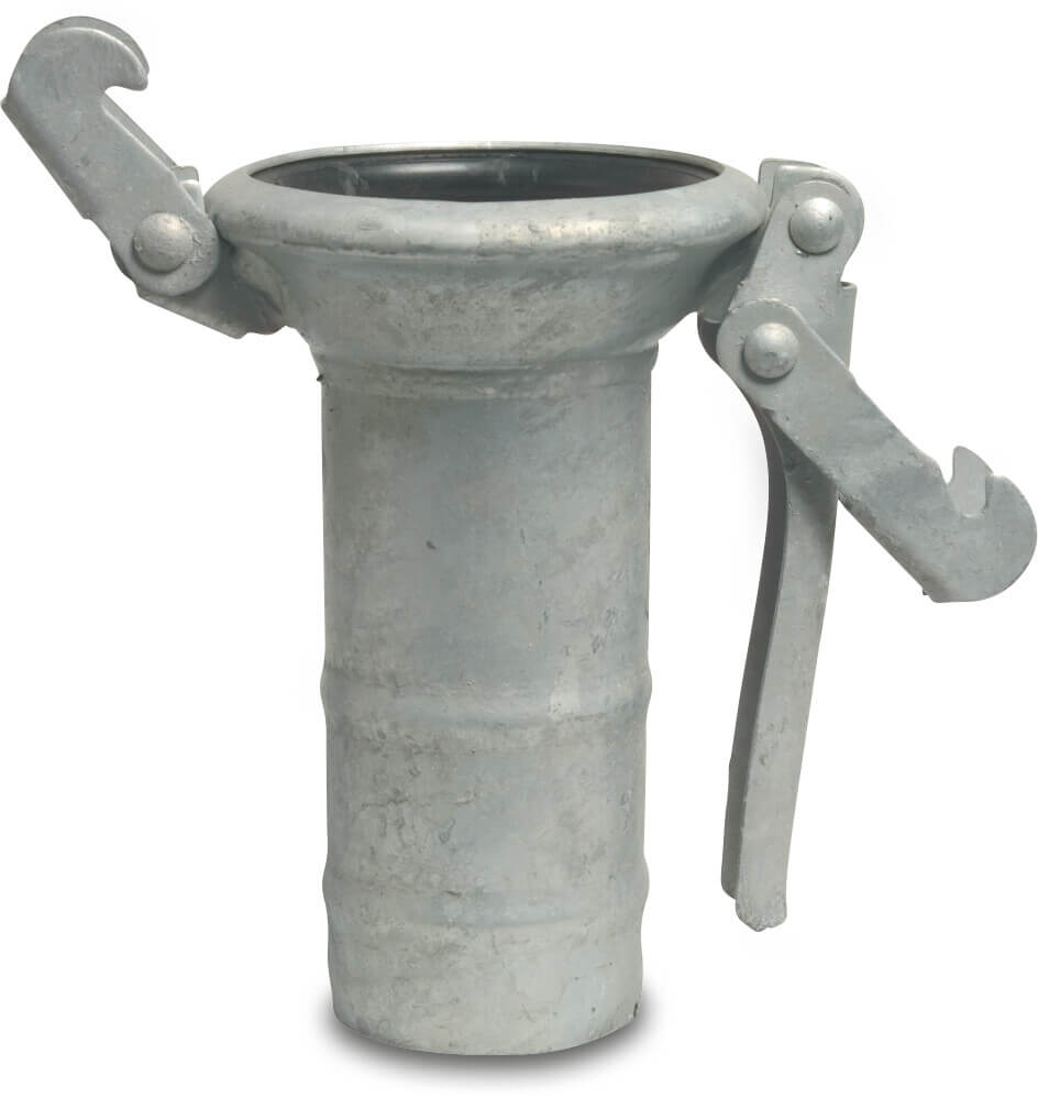 Quick coupler adaptor steel galvanised 150 mm x 159 mm female part Italian x hose tail type Italian