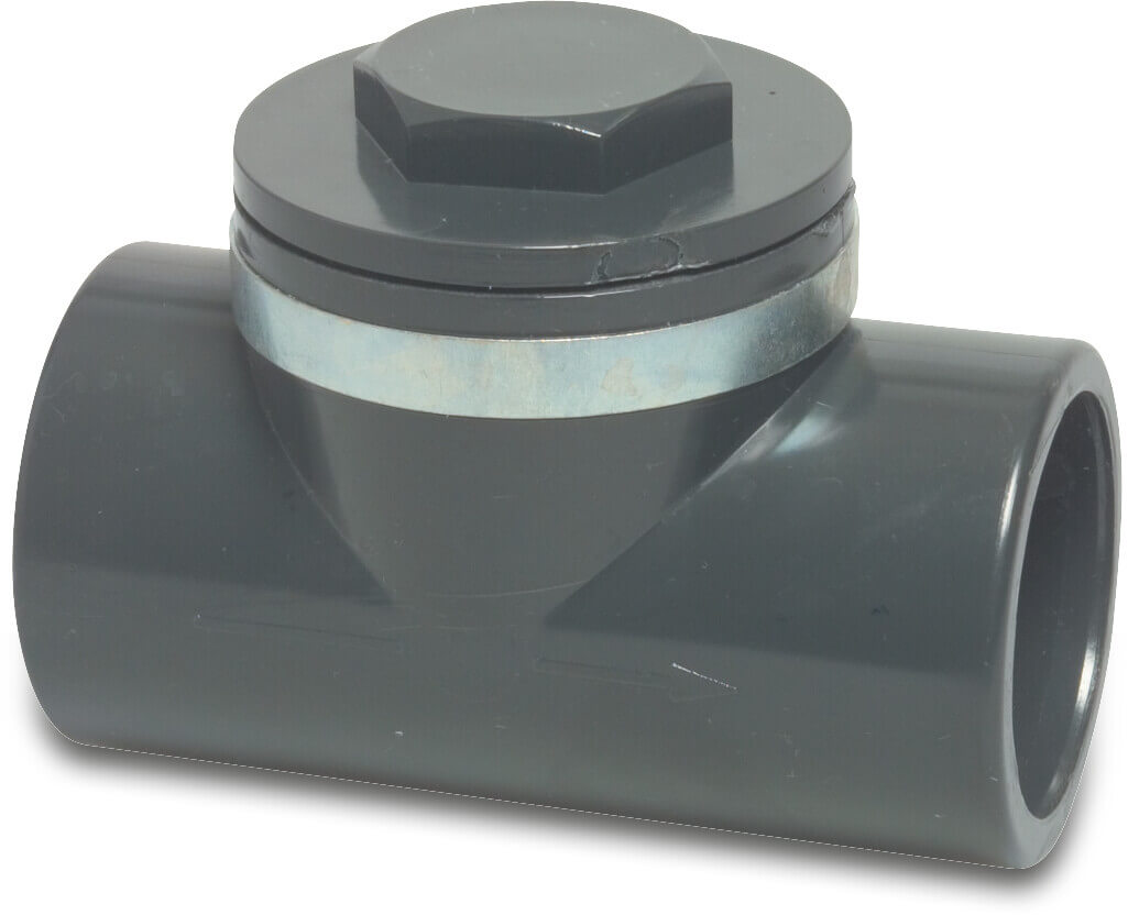 Non Return Valve PVC-U 10 bar glue socket grey