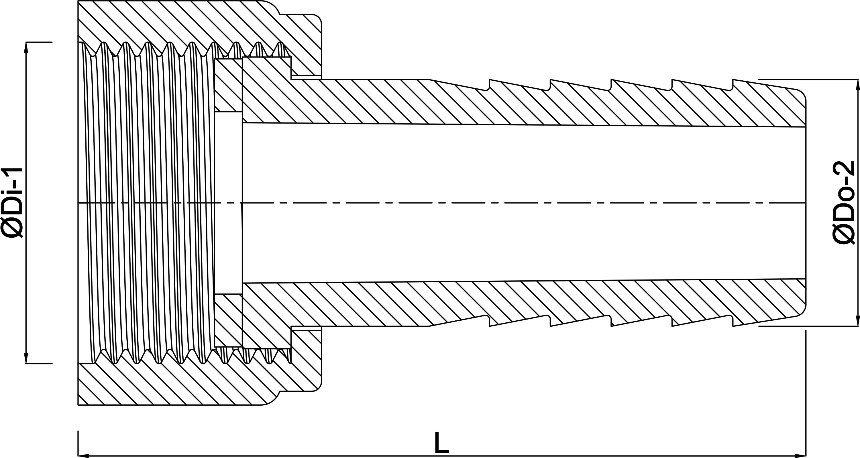Schlauchtülle PA (Nylon) 3/4" x 16 mm Überwurfmutter IG x Schlauchtülle 16bar Weiß