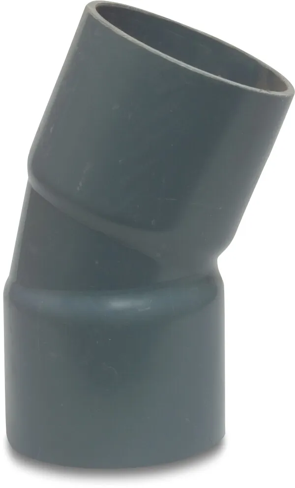 Profec Long bend 22,5° PVC-U 200 mm glue socket 12,5bar grey type made from tubing