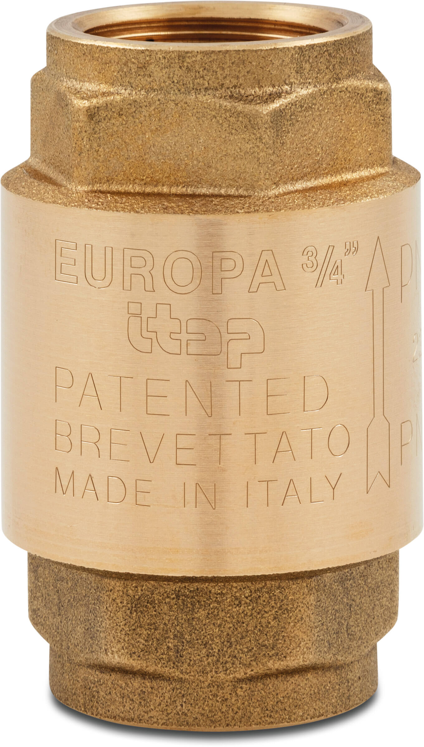 Itap Terugslagklep veerbelast messing 1 1/4" binnendraad 18bar DN32 type Europa 100