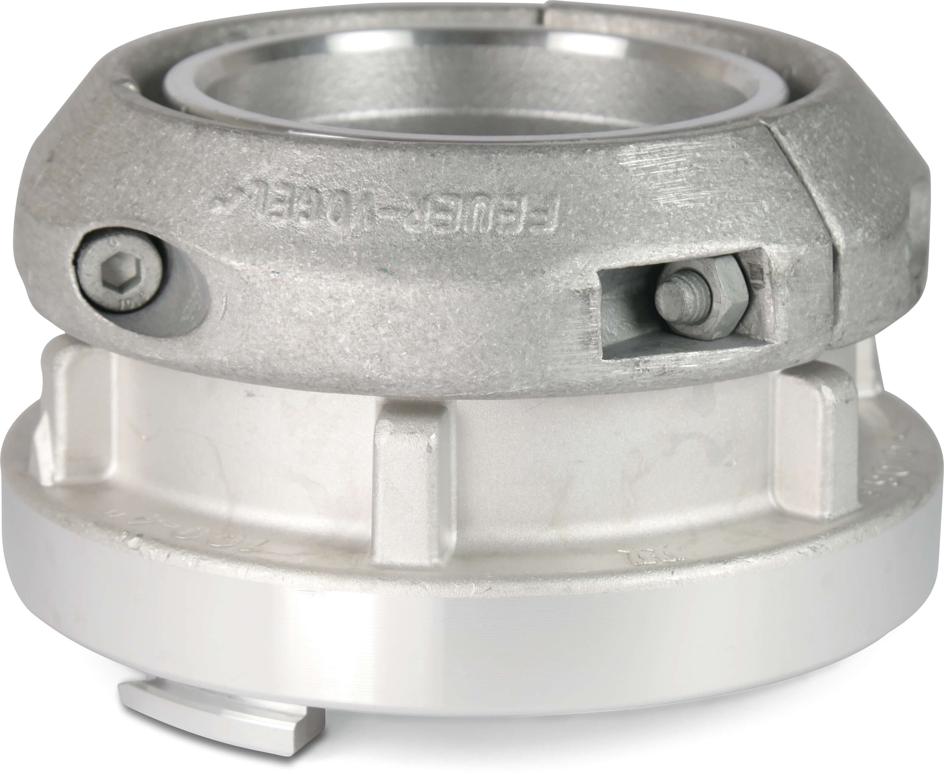 Quick coupler forged aluminium 150 mm hose tail CD 160 15bar type Storz with clamps for flathose