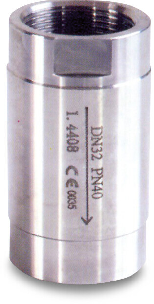 Non return valve spring loaded stainless steel 316 1" female thread 40bar DN25
