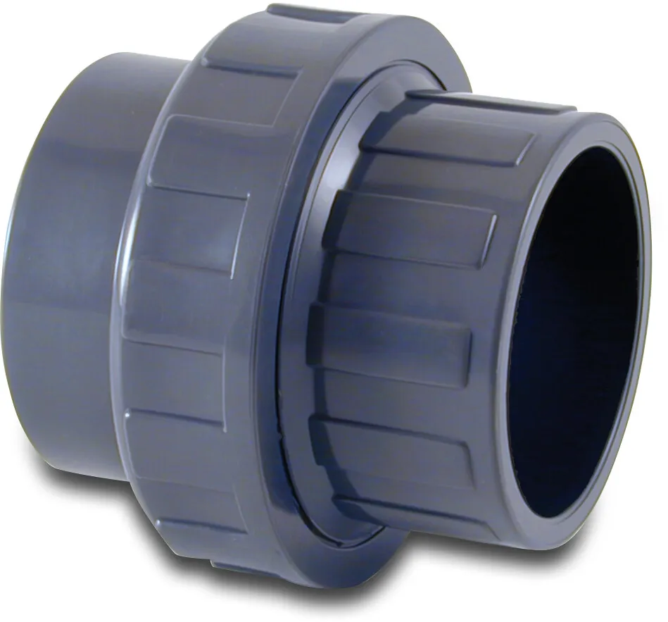 Union coupler PVC-U 50 mm glue socket 16bar grey