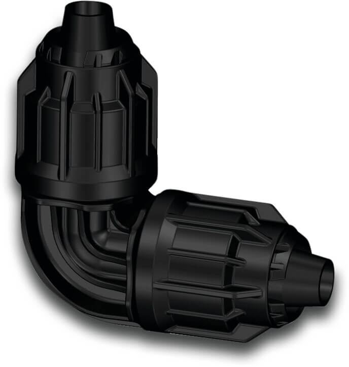 Elbow 90° PP 4 bar quick joint black