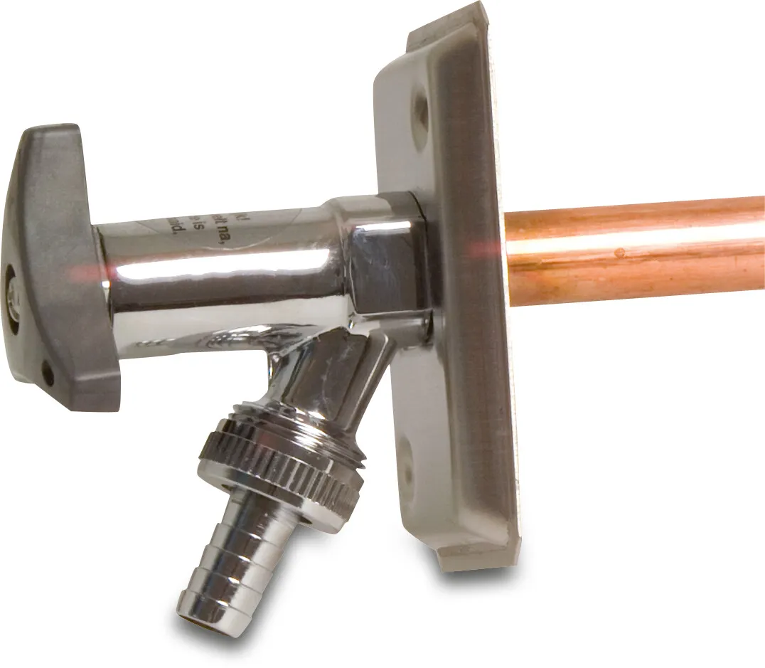 Bonfix Bibcock brass chrome plated 1/2" x 12 mm capillary x hose tail