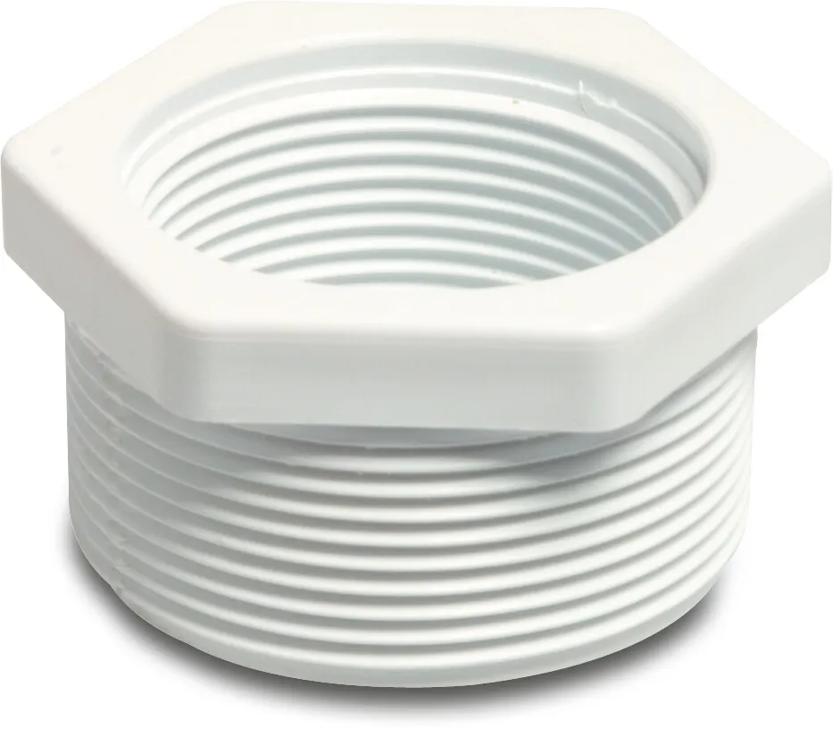 Reducer bush PVC-U 2" x 1 1/2" male thread x female thread 10bar white