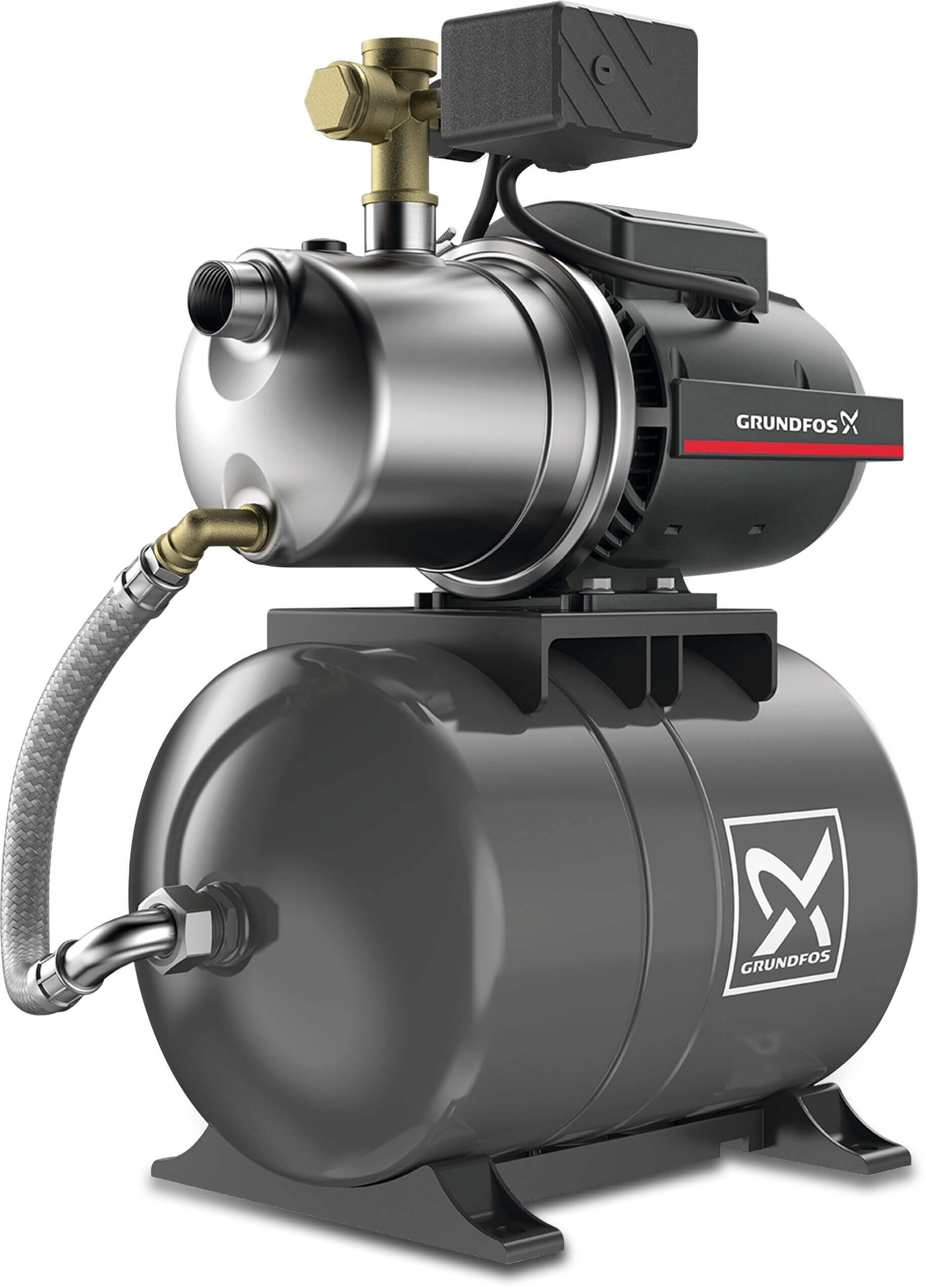 Grundfos Self priming booster set stainless steel 1" female thread 230VAC type JP4-47 Horizontal
