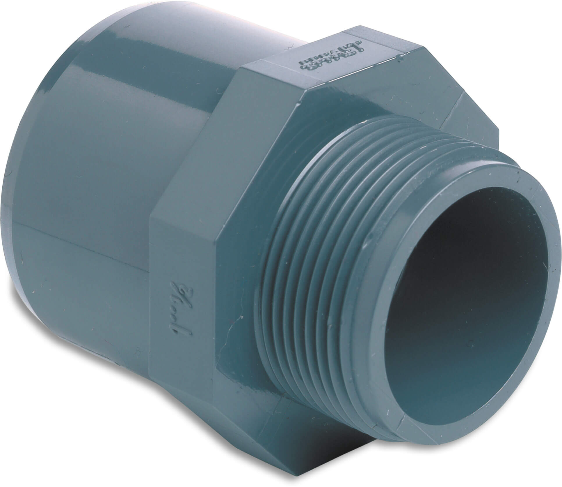 Profec Adaptor bush PVC-U 2 1/2 - 3" x 2 1/2" imperial glue socket/imperial glue spigot x male thread 10bar grey WRAS
