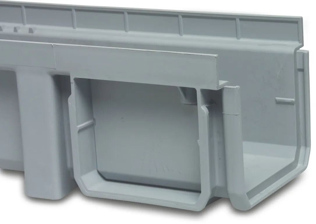 Bodenablaufrinne PP 130 mm x 115 mm Grau 1m