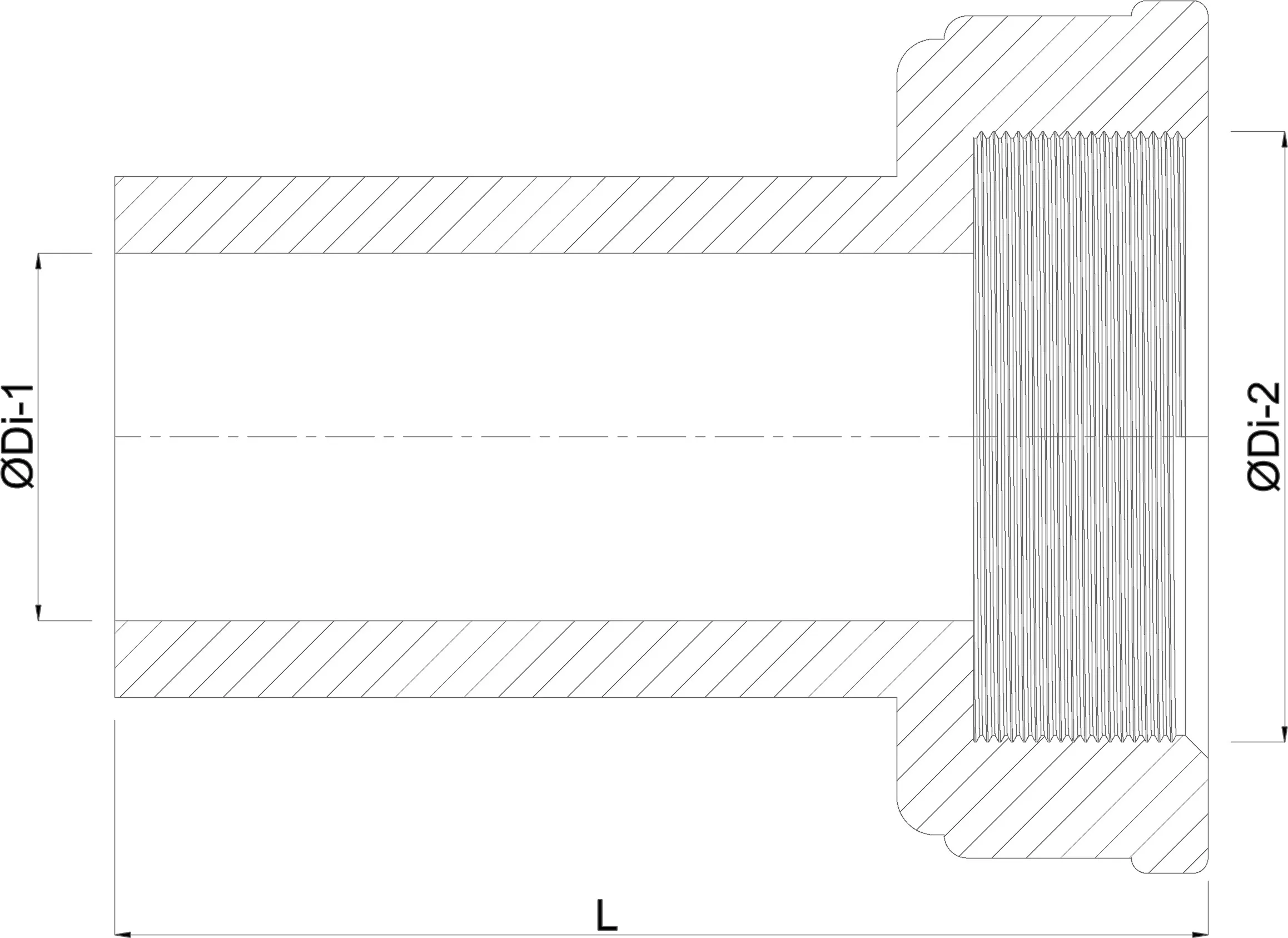 VDL 2/3 Verschraubung aus Rohr hergestellt PVC-U 63 mm x 2" Klebemuffe x Überwurfmutter IG 10bar Grau
