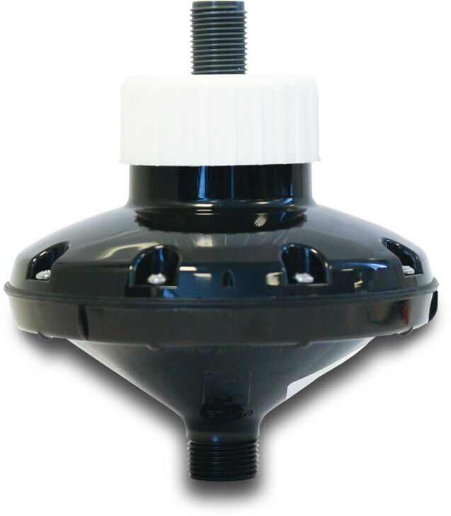 Pressure reducing valve plastic 1/2" x 3/4" male thread 3bar black type 6002