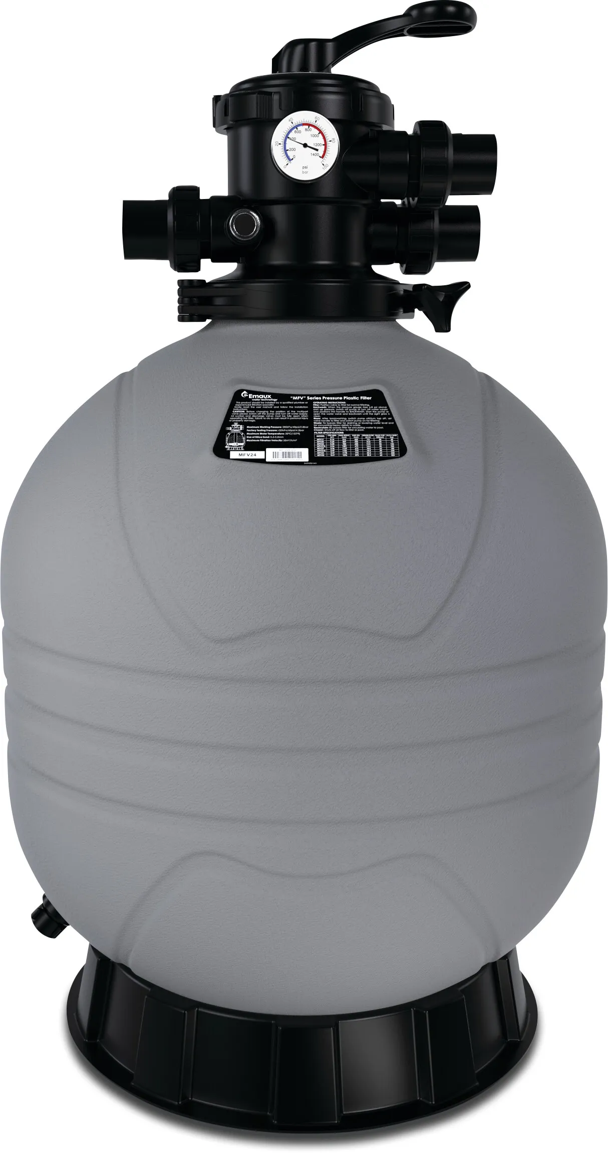 Flotide Sand filter HDPE 50 mm / 1 1/2" metric/imperial glue socket 2,8bar grey type MFV24