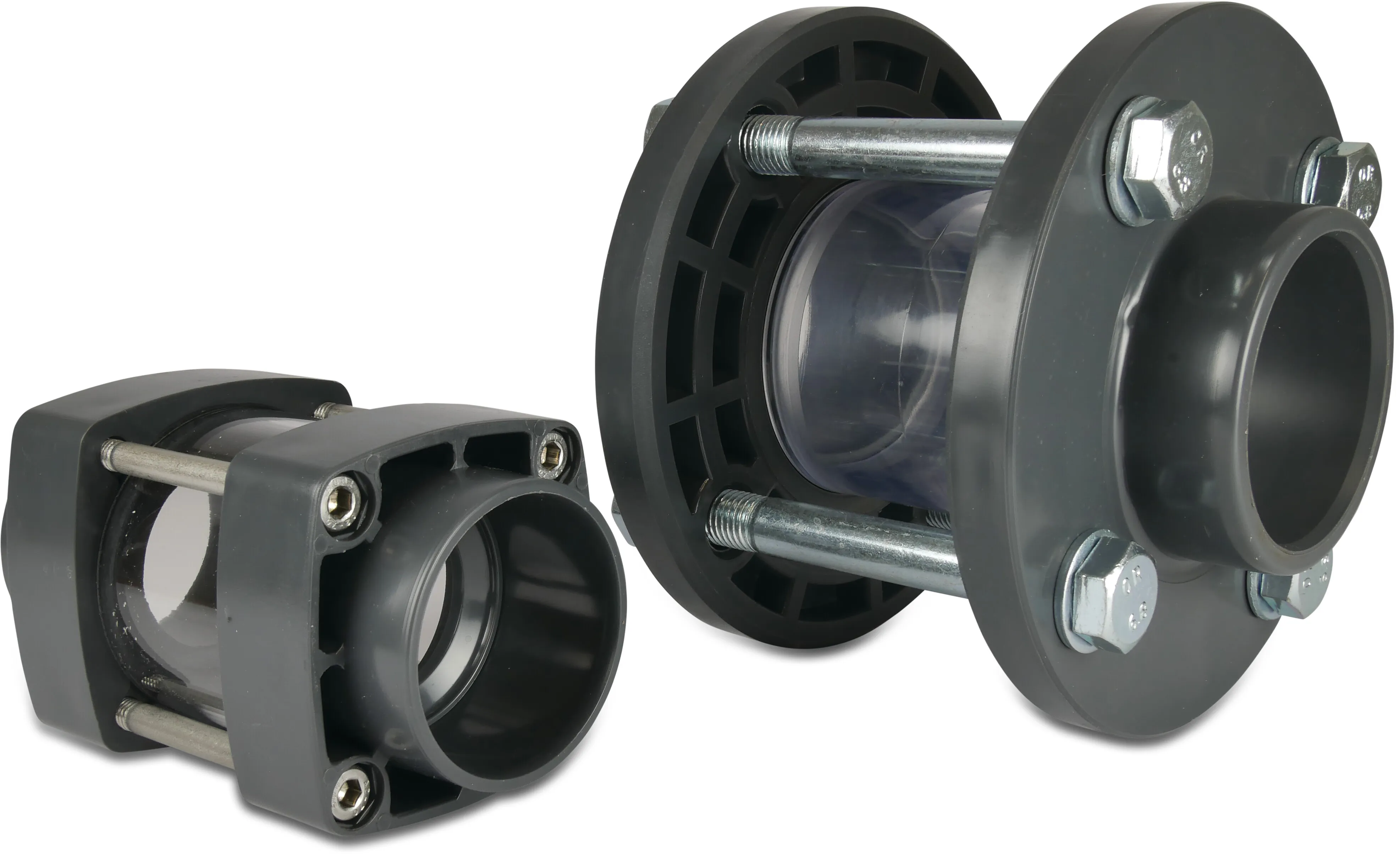Profec Sight glass PVC-U 110 mm glue socket 10bar DN100 transparent type B