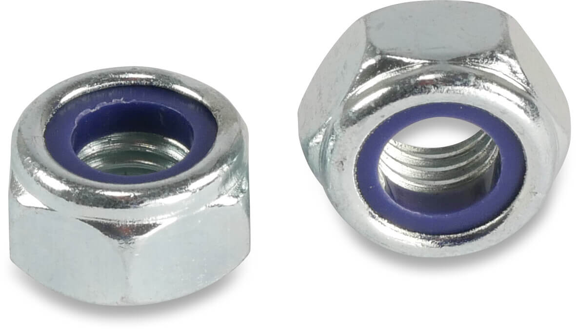 Hexagon nut steel galvanised M8 type self-locking