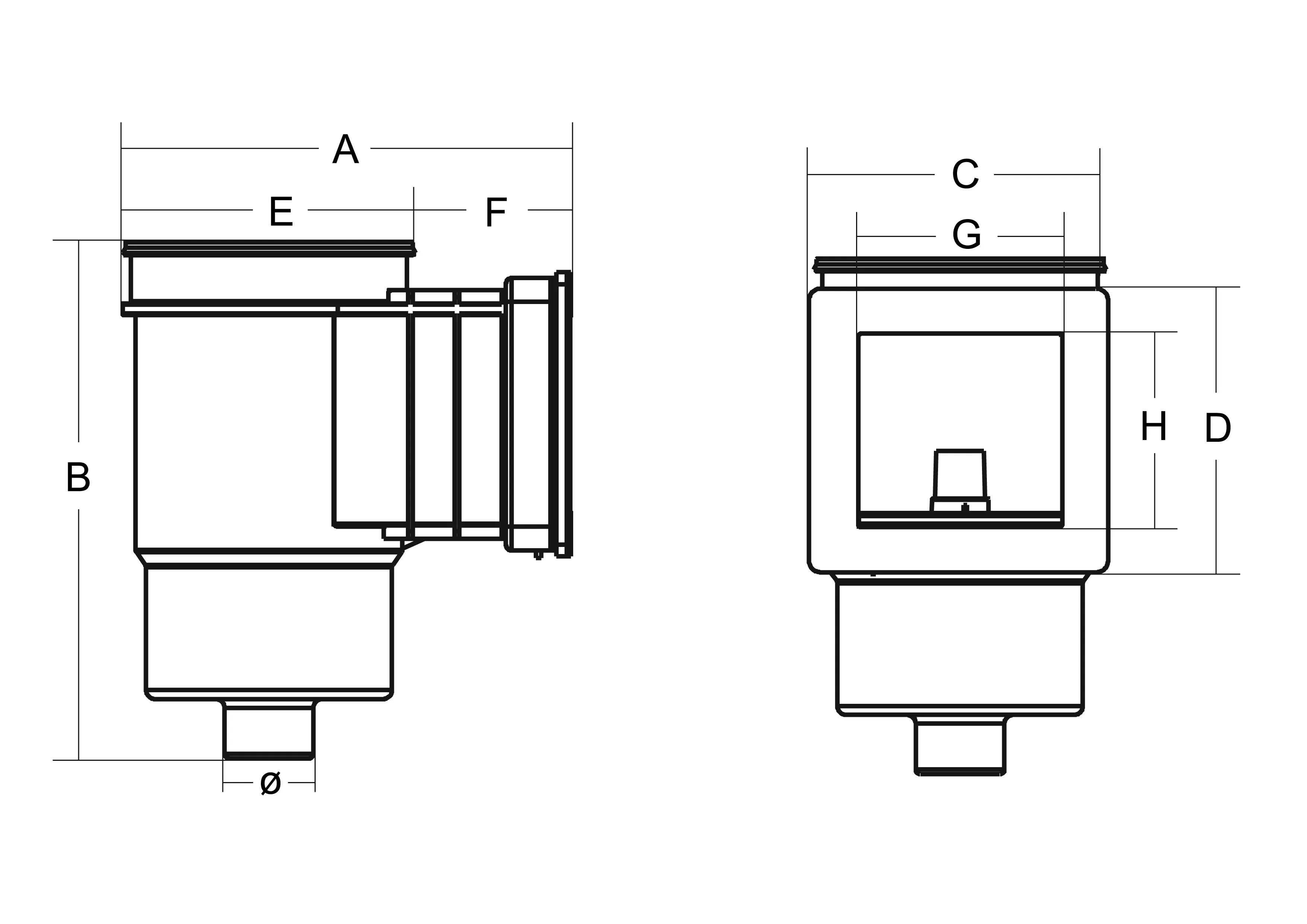 Flotide Skimmer ABS 50 mm x 2" limmuffe x udvendig gevind hvid rektangulær type Standard