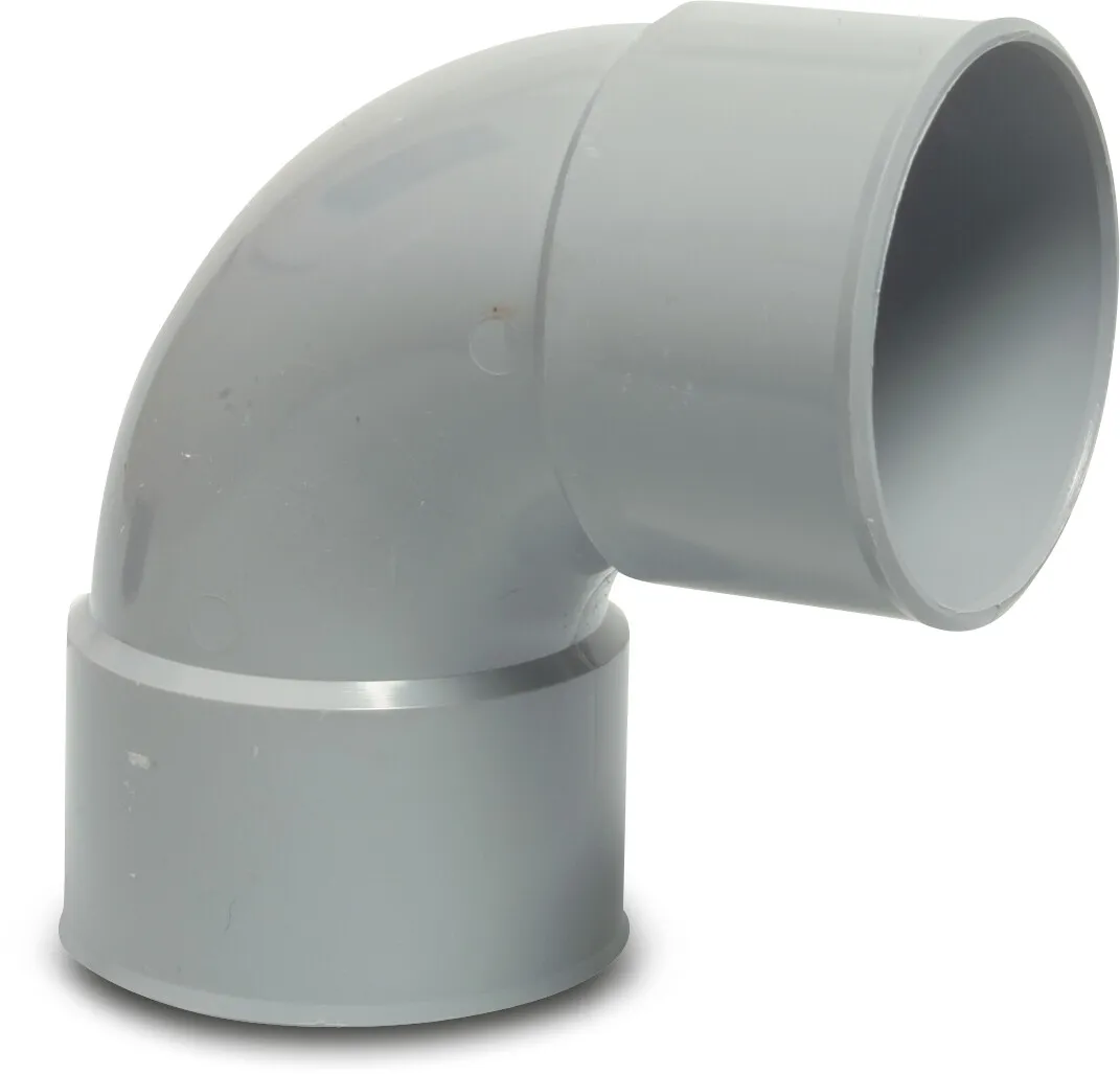 Bend 90° PVC-U 75 mm glue socket grey KOMO