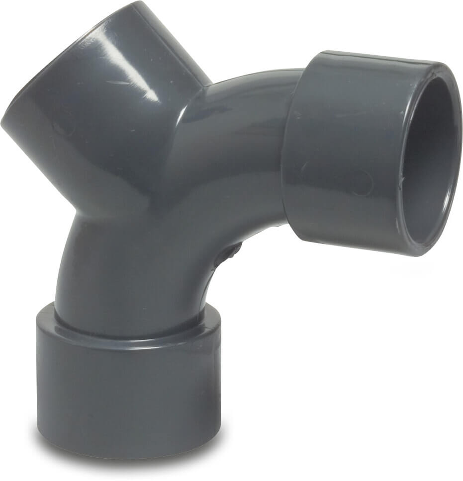 VDL Y-Bend PVC-U 63 mm glue socket 16bar grey