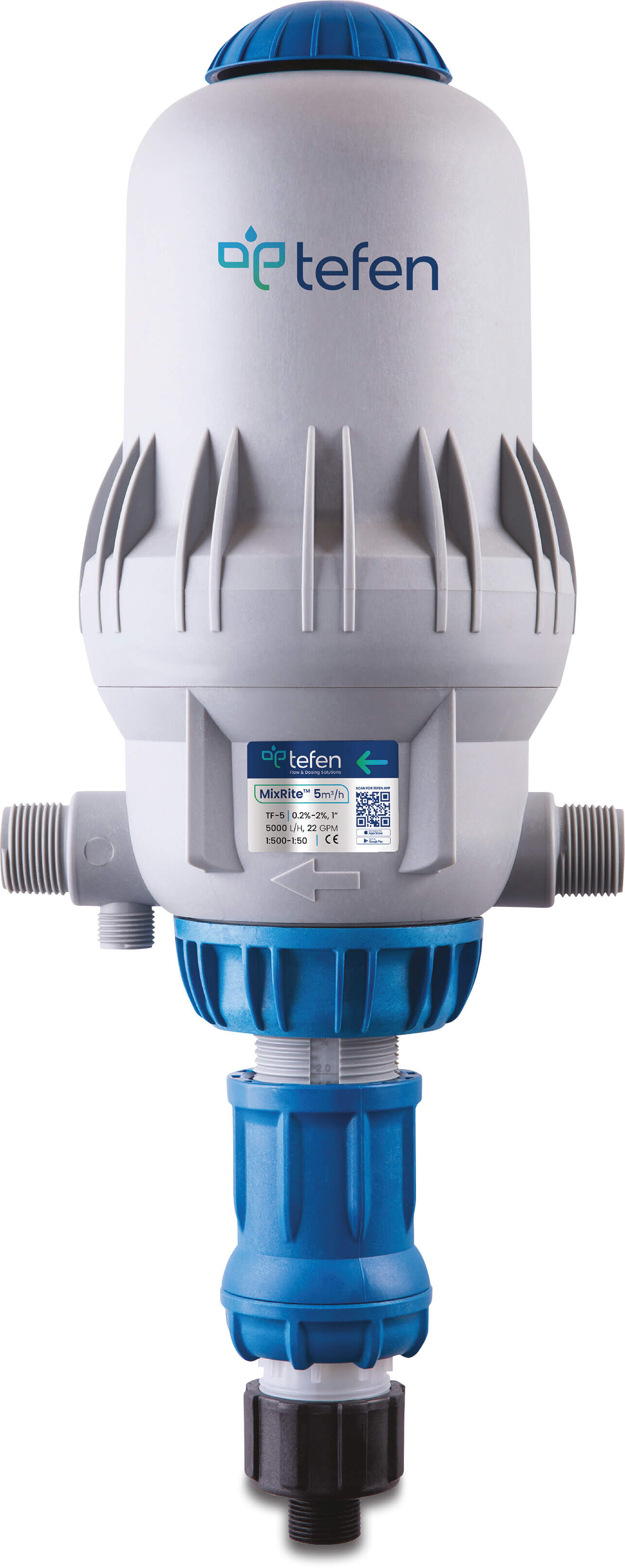 Tefen Dosing pump 1" x 10 mm x 1" male thread x hose tail x male thread type MixRite TF5 0.2% - 2%