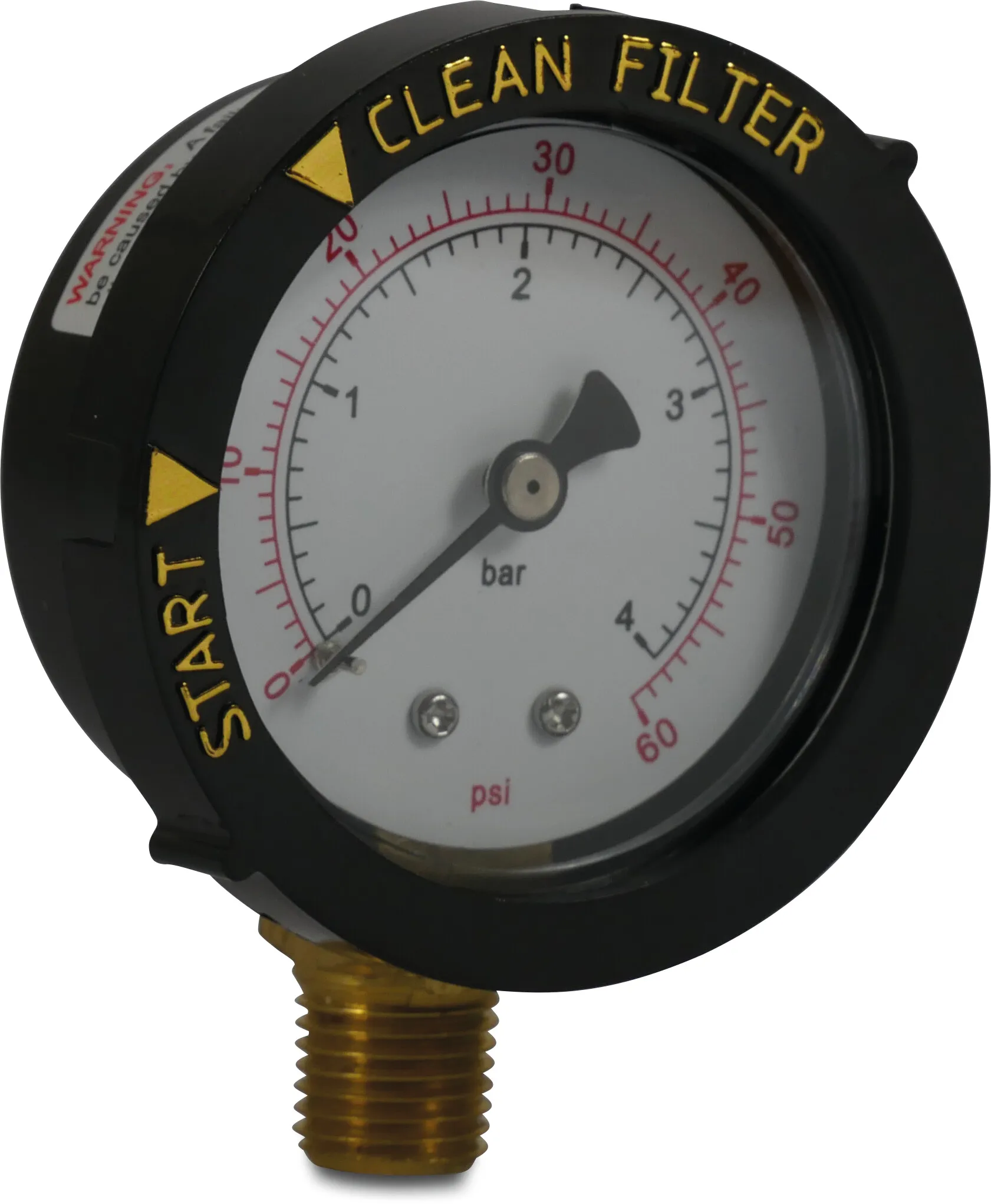 Pentair Pressure gauge 50 mm male thread 0 - 4bar type dry bottom connection 1/4" R152047
