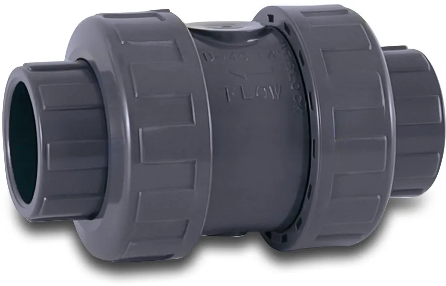 Check valve spring loaded PVC-U 32 mm glue socket 16bar DN25 grey type 5000