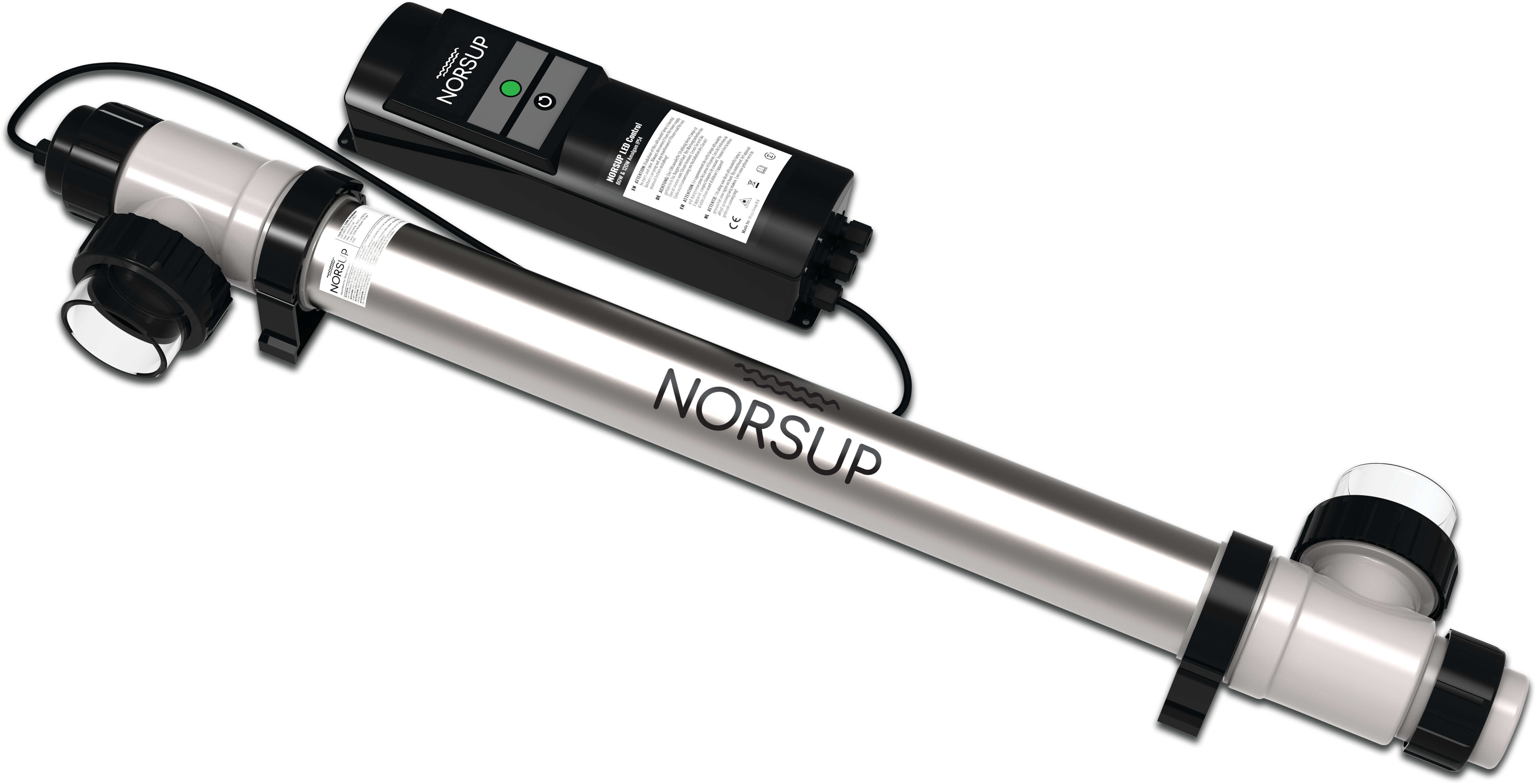 Norsup UV-C-Desinfektionseinheit 50/63 mm x 1 1/2" Außengewinde x Innengewinde 2bar Typ Supernova Timer 130W