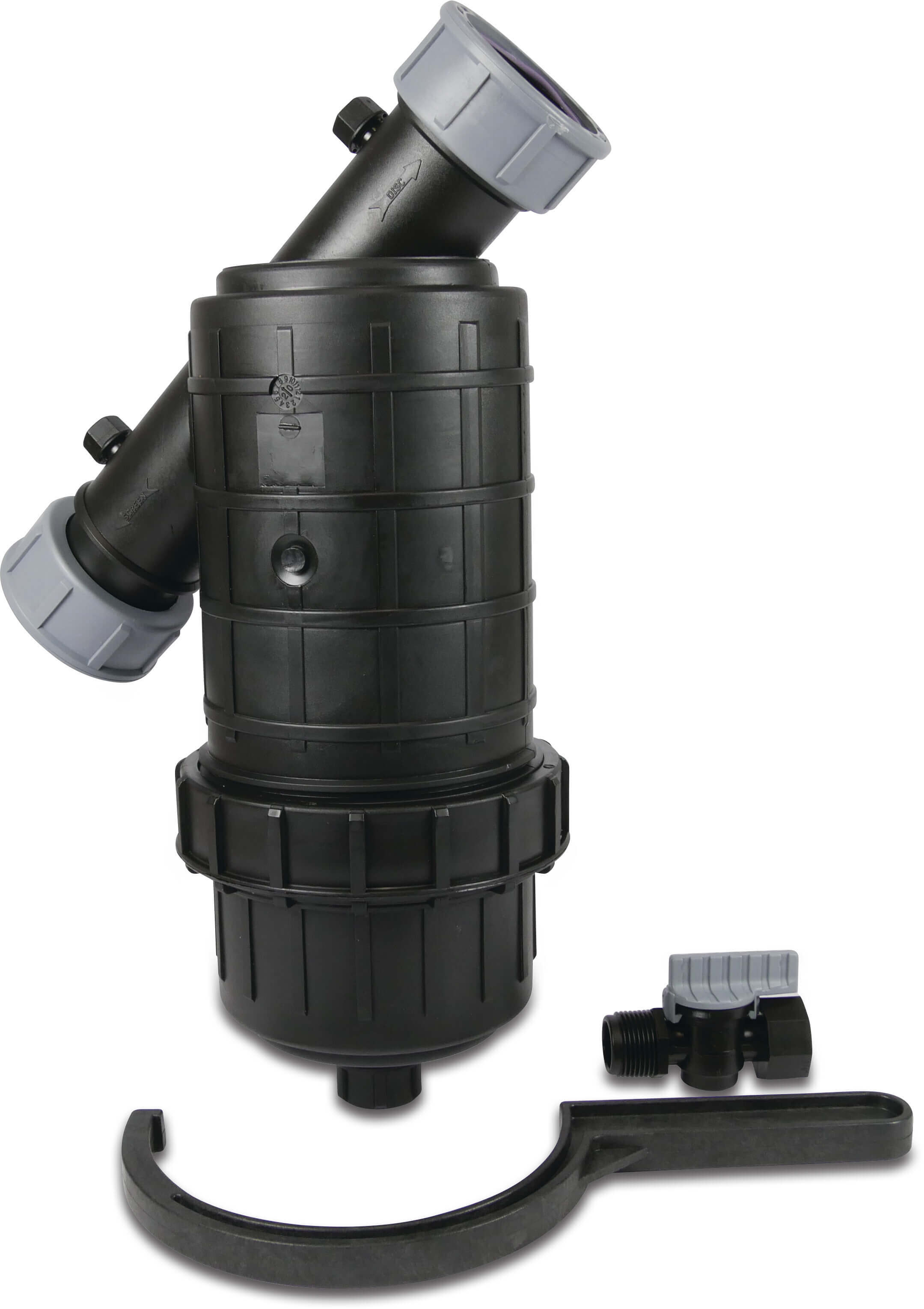 Tavlit Manual filter PP 2" female thread 10bar 120micron stainless steel gauze black type Eitan