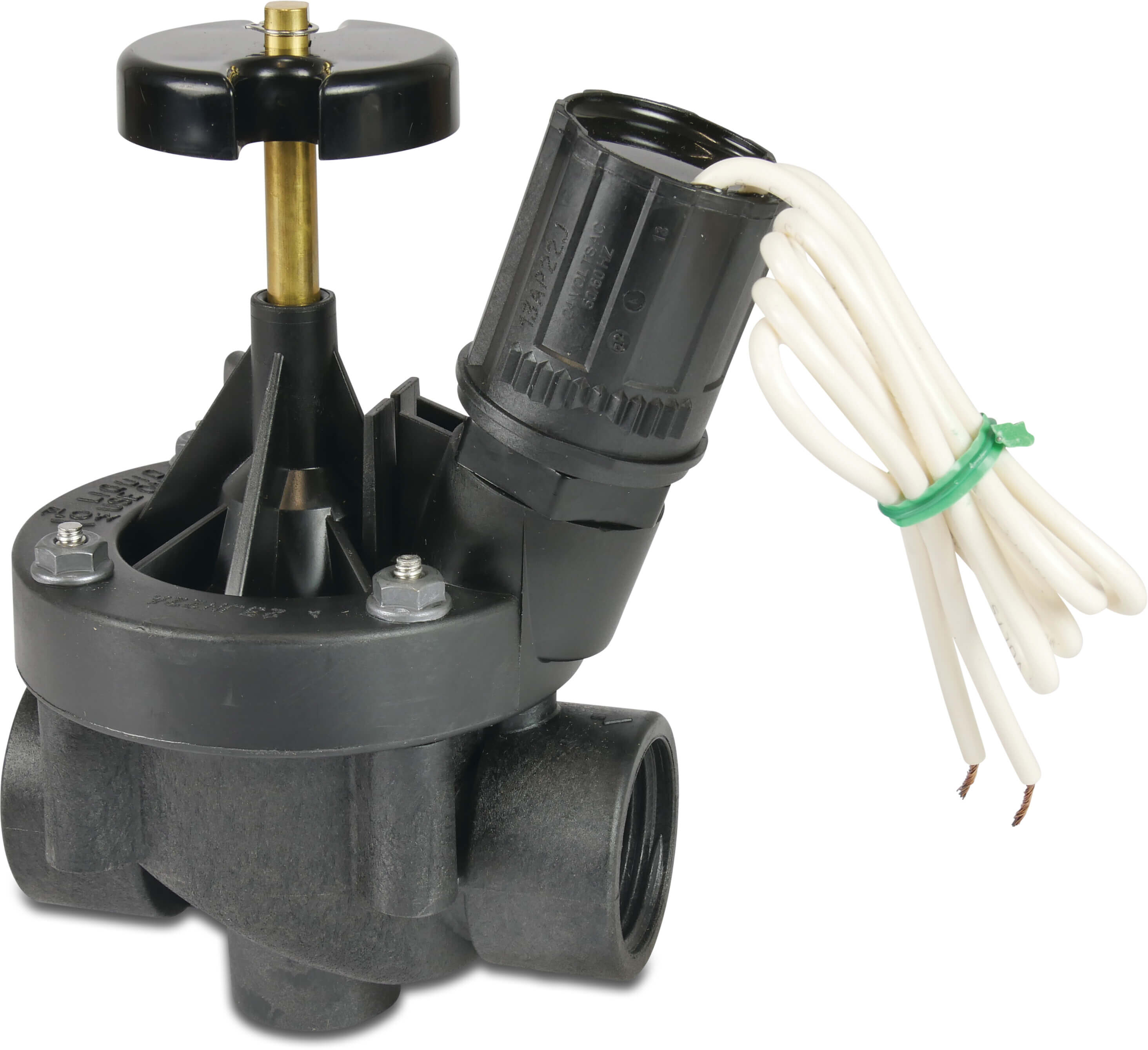 Rain Bird Magnetventil glasfaserverstärktes Nylon 1 1/2" Innengewinde 13.8bar 24VAC Schwarz Typ PEB