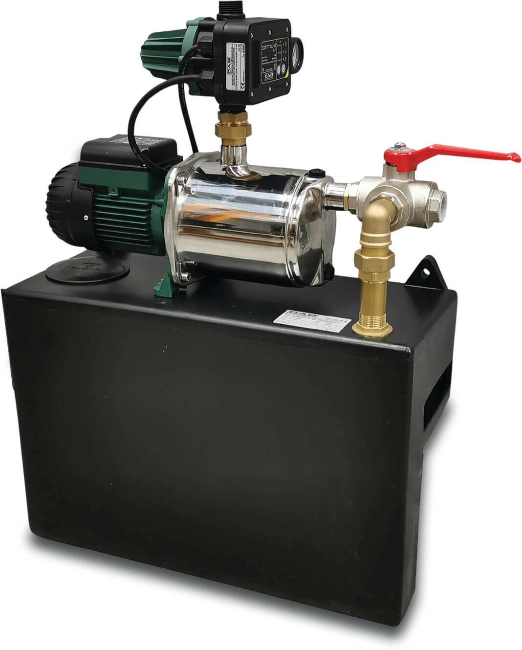 DAB Trykforøgeranlæg 1" x 1/2" indvendig gevind 230VAC type EuroSwitch