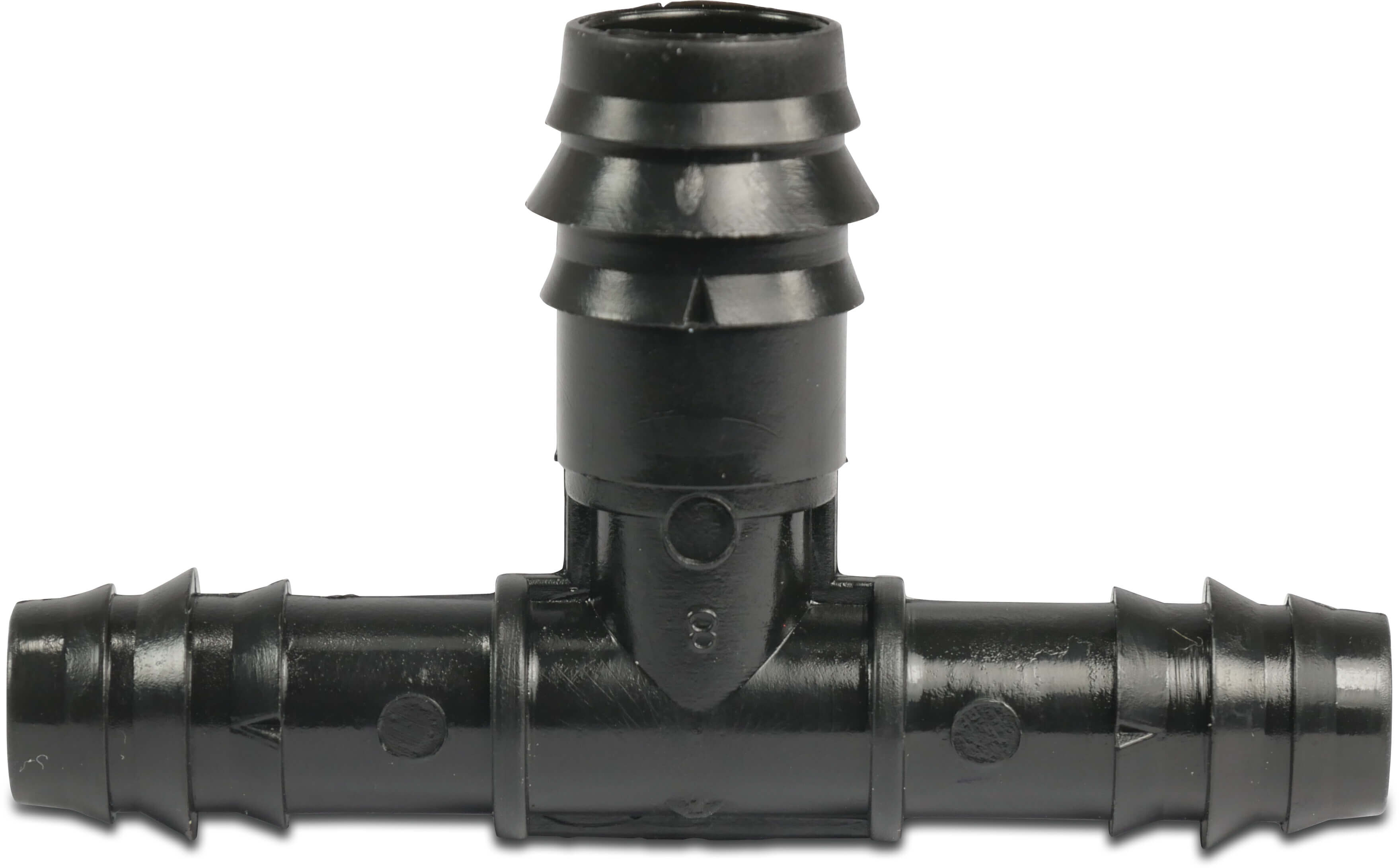 T-stykke 90° POM 16 mm x 20 mm x 16 mm modhage 4bar sort