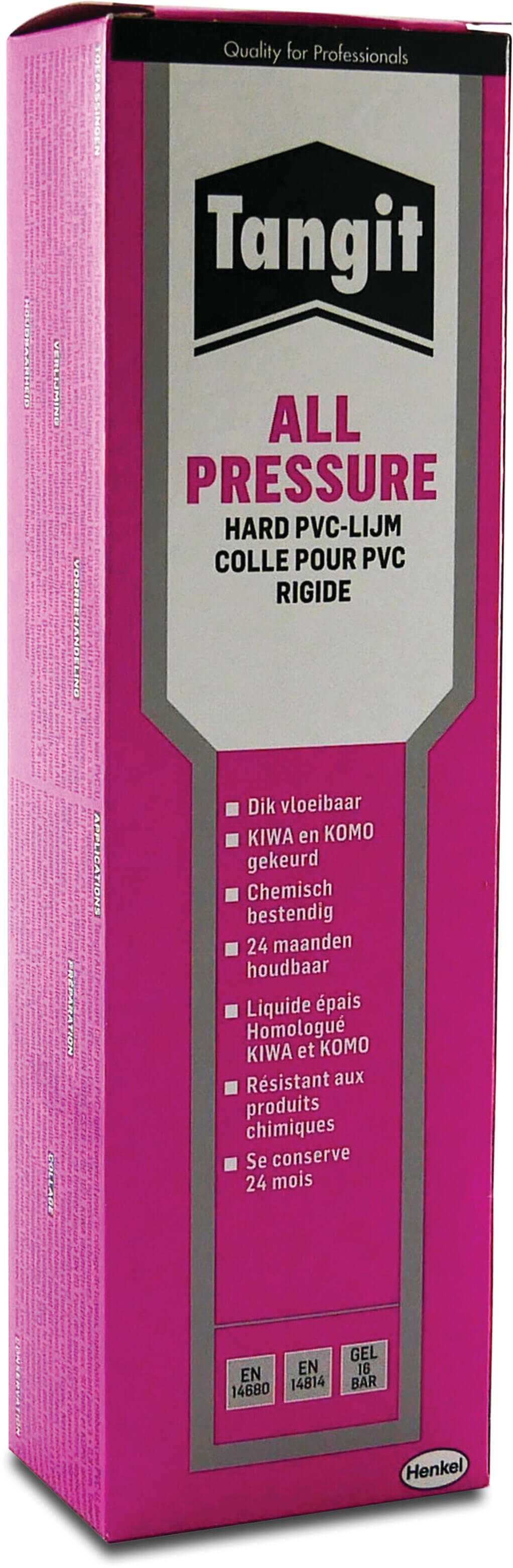 Tangit PVC lim 125g tube KIWA type All Pressure label EN/DE