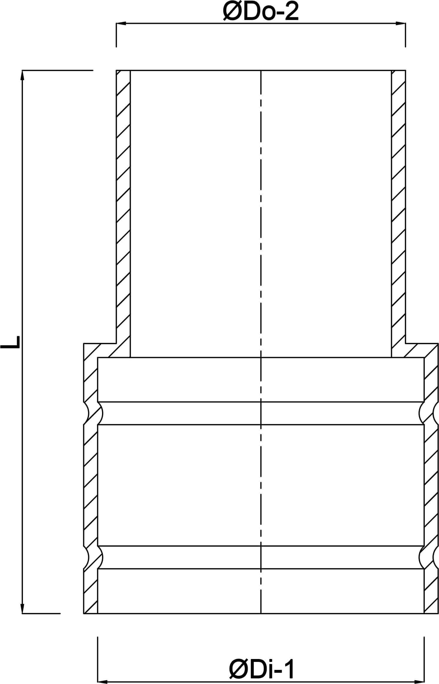 Réduction PVC-U 60 mm collage femelle x mâle pour tube gris