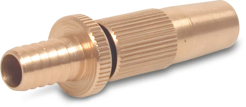 Spuitmondstuk messing 13 mm slangtule type regelbaar