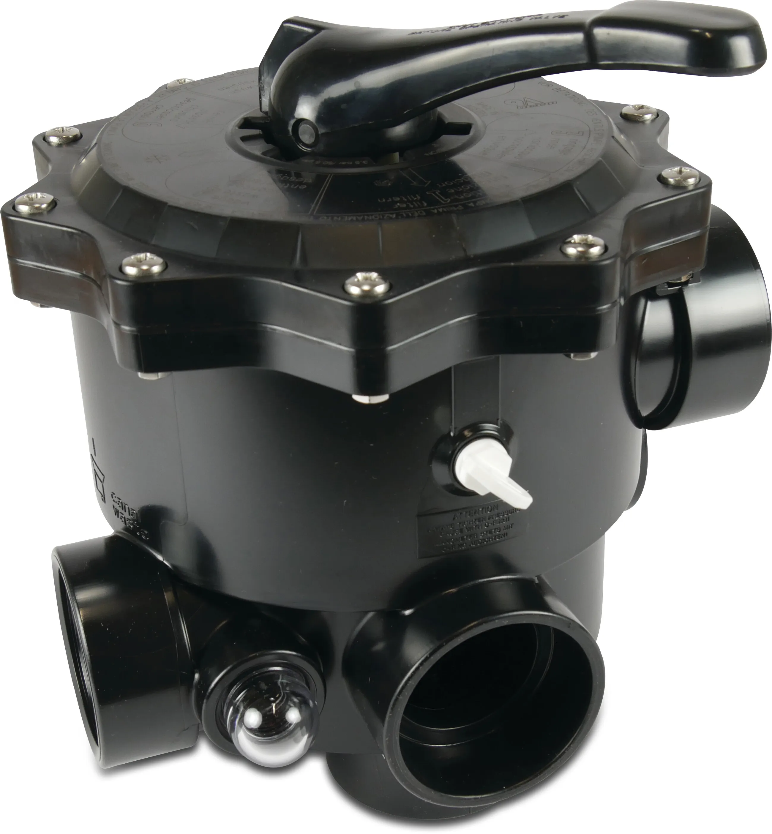 Mehrwegeventil ABS 1 1/2" Schwarz Typ oben