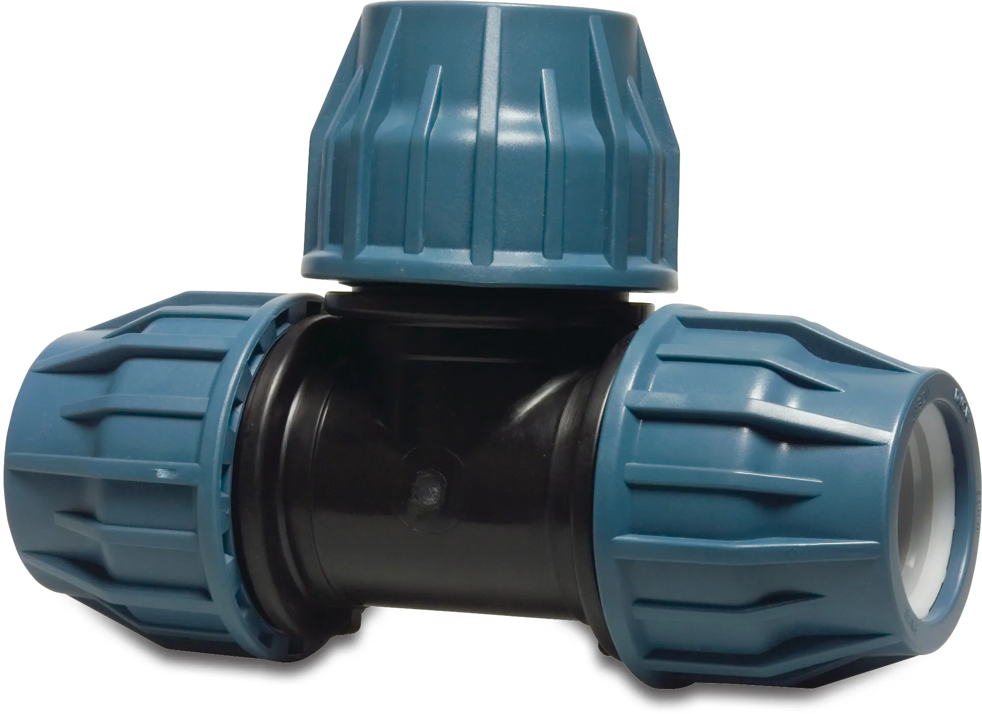 Jason T-Stück 90° PP 20 mm Klemm 16bar Schwarz/Blau DVGW/KIWA/WRAS/SVGW S1