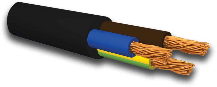 Round cable black type 4 x 6 mm² H07RN-F 500 m