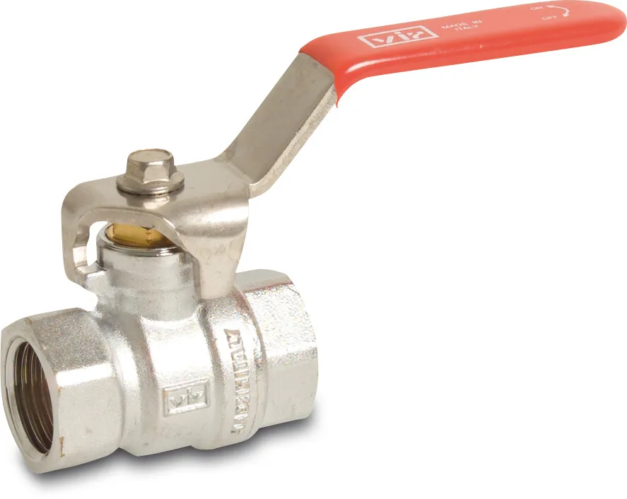 VIR Ball valve brass chrome plated 1" female thread 40bar WRAS/VA type 340 S