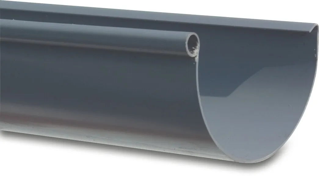 Rund rende PVC-U 125 mm grå 4m