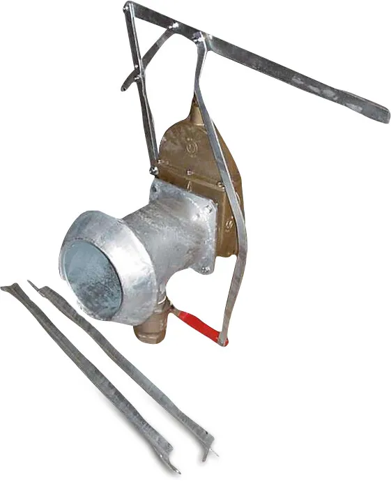 Gate valve set steel galvanised 159 mm x 2" x 6" male part Perrot x ball valve female x square flange