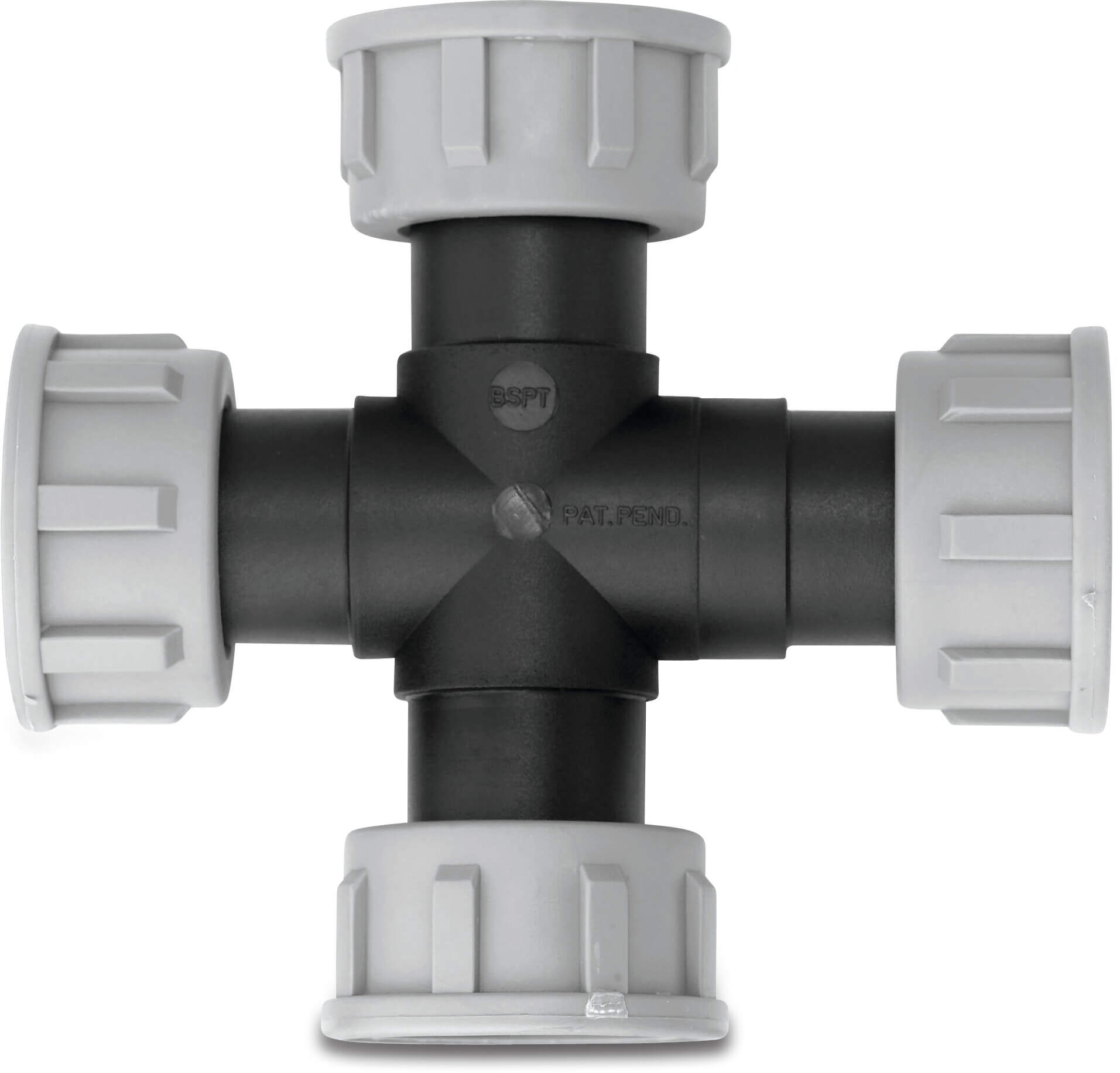 Tavlit Swivel kryds 90° PP 1" indvendig gevind 10bar