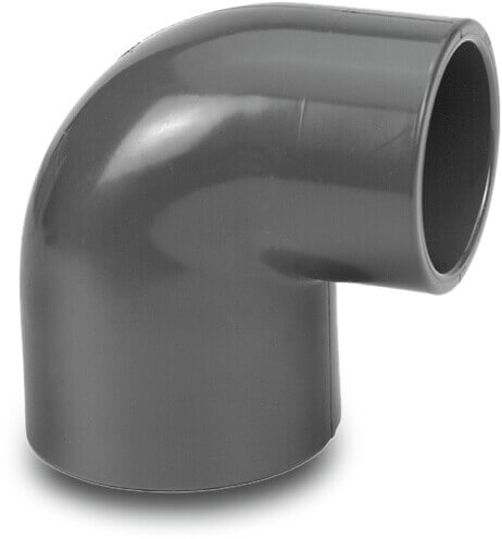 VDL Reducer elbow 90° PVC-U 10 bar grey