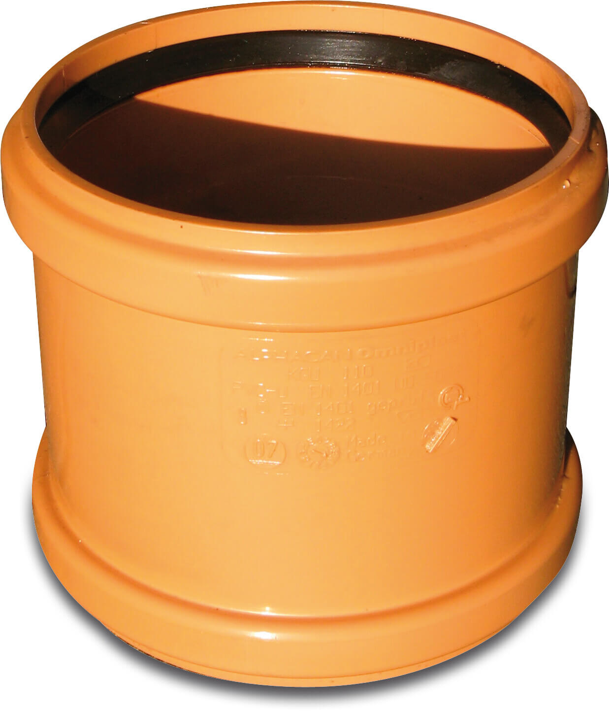 Drainage socket PVC-U 500 mm SN4 ring seal redbrown