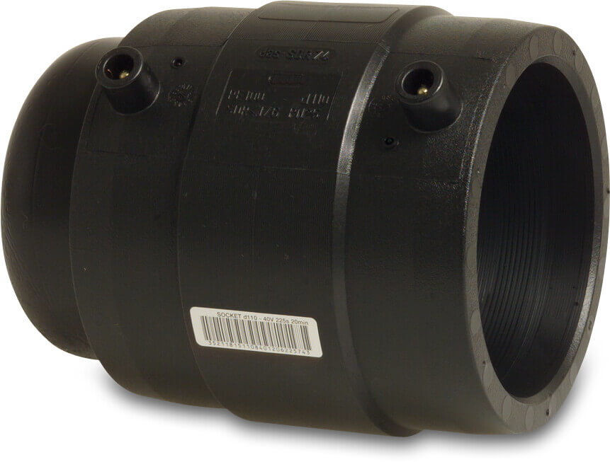 Profec Cap PE100 20 mm electrofusion socket SDR7,4 24VAC 10bar 16bar black DVGW