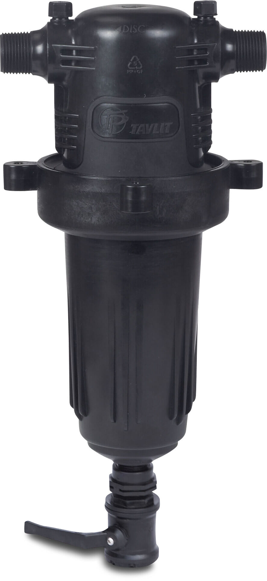 Tavlit Manueller Filter glasfaserverstärktes Nylon 1 1/2" Außengewinde 10bar 120micron Edelstahl 316 Schwarz Typ Adir