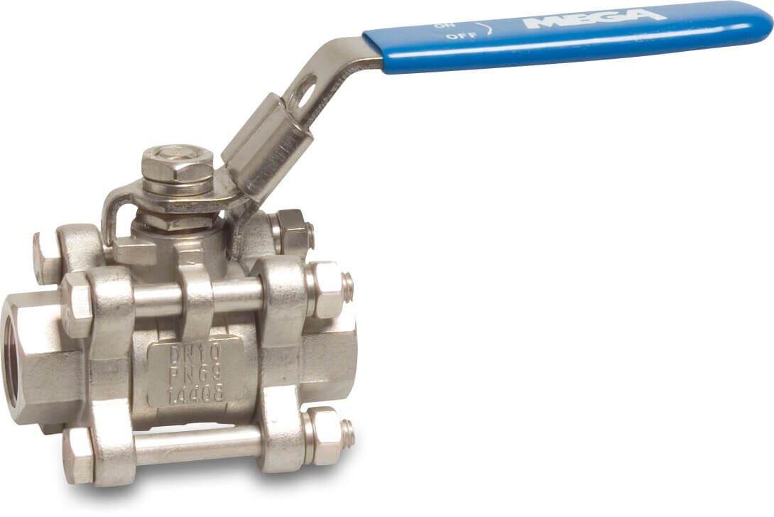 Profec 3-piece ball valve stainless steel 316 4" female thread 69bar
